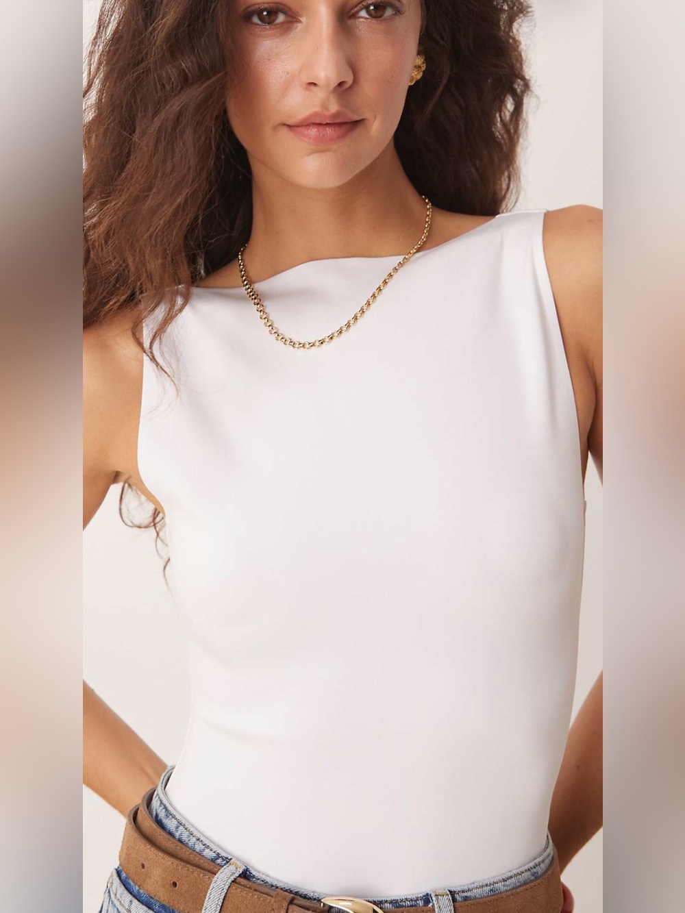 Abercrombie Modal Collection Boatneck Tank Bodysuit